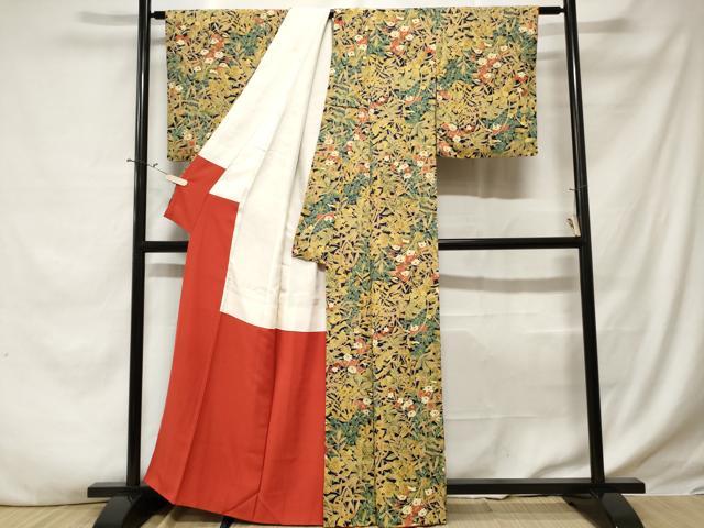平和屋着物■上質な小紋 草花文 正絹 逸品 CABE1960ev