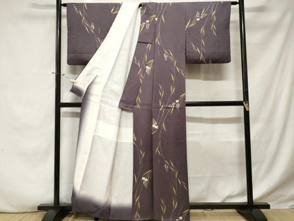 平和屋着物■上質な小紋 枝花文 金彩 正絹 逸品 CABE1961ev