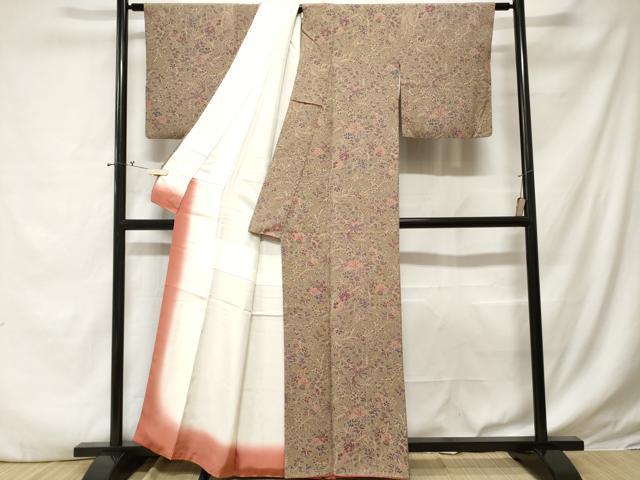 平和屋着物■上質な小紋 枝花文 正絹 逸品 CABE1970ev