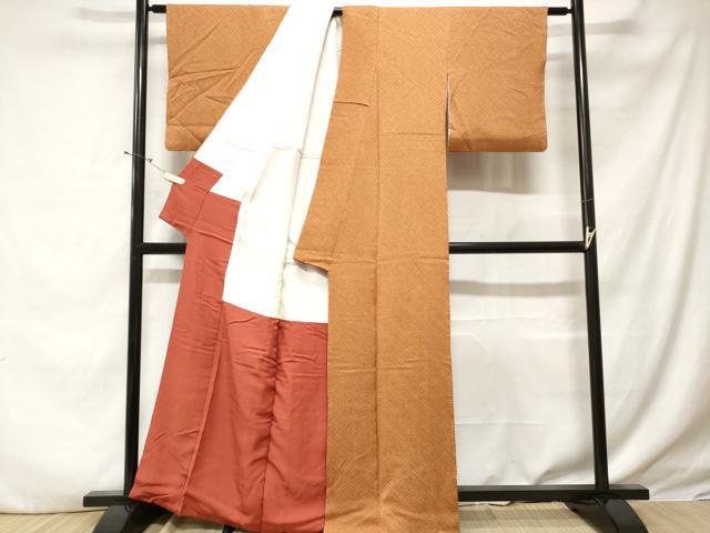 平和屋着物■大変加工の良い総絞り小紋 正絹 逸品 CABE1972ev