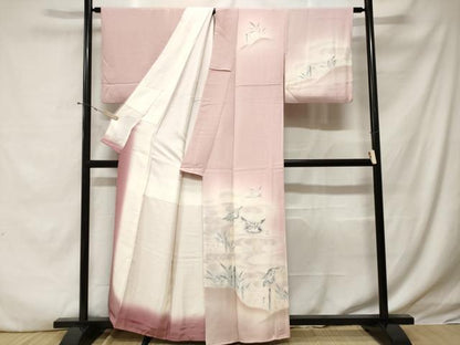 平和屋着物■訪問着 流水飛鶴文 暈し染め 正絹 逸品 CABE1974ev