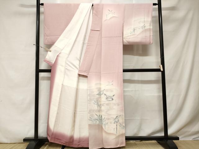 平和屋着物■訪問着 流水飛鶴文 暈し染め 正絹 逸品 CABE1974ev