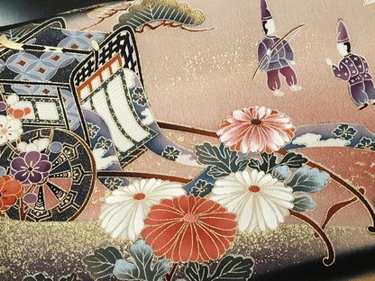 平和屋着物■豪華黒留袖 駒刺繍 御所車人物文 暈し染め 金彩 正絹 逸品 CABE1988ev