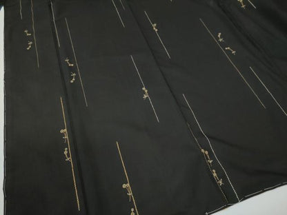 平和屋着物●本場大島紬　泥染め　総刺繍　刺し子　さくらんぼ　上村絹織物謹製　証紙付き　正絹　逸品　未使用　CABE2001yc