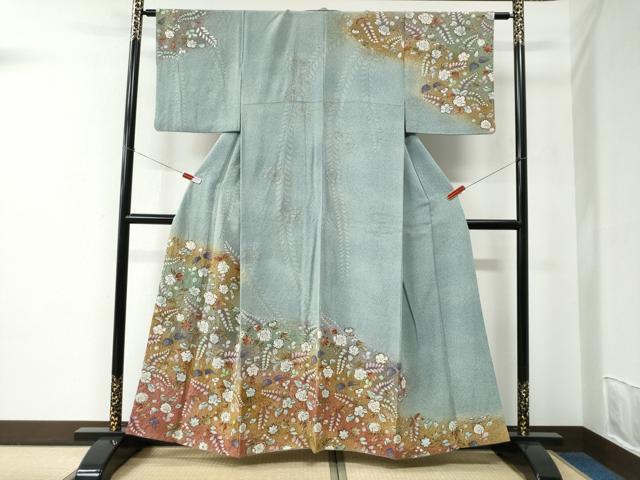 平和屋着物●訪問着　辻が花　絞り　暈し染め　正絹　逸品　CABE2002yc