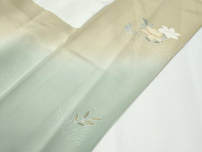 平和屋着物●訪問着　駒刺繍　流水草花文　暈し染め　金彩　伊勢丹扱い　正絹　逸品　CABE2003yc