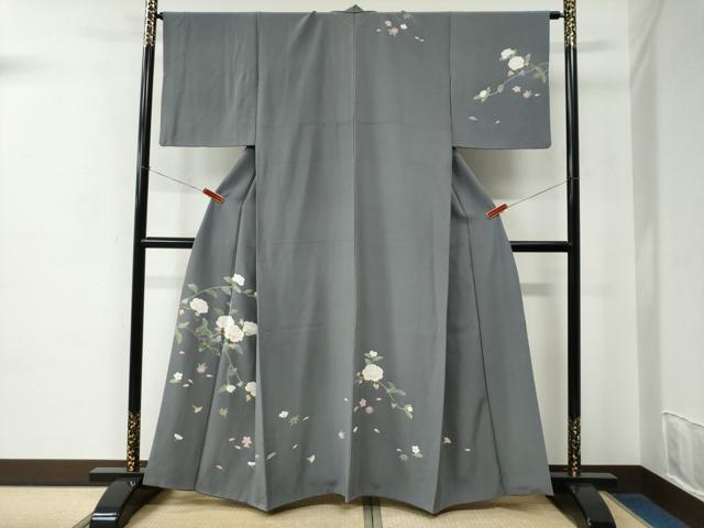 平和屋着物●訪問着　友禅　枝花文　暈し染め　正絹　逸品　CABE2008yc