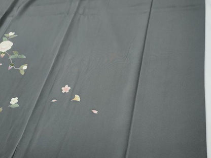 平和屋着物●訪問着　友禅　枝花文　暈し染め　正絹　逸品　CABE2008yc