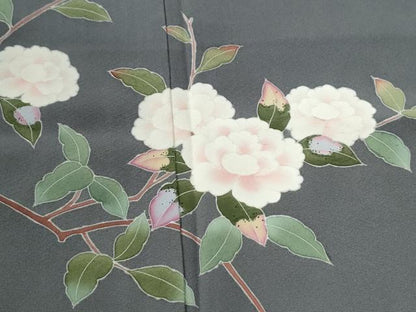 平和屋着物●訪問着　友禅　枝花文　暈し染め　正絹　逸品　CABE2008yc