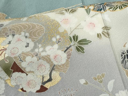 平和屋着物●豪華色留袖　駒刺繍　流水雪輪花車文　暈し染め　金彩　正絹　逸品　未使用　CABE2009yc