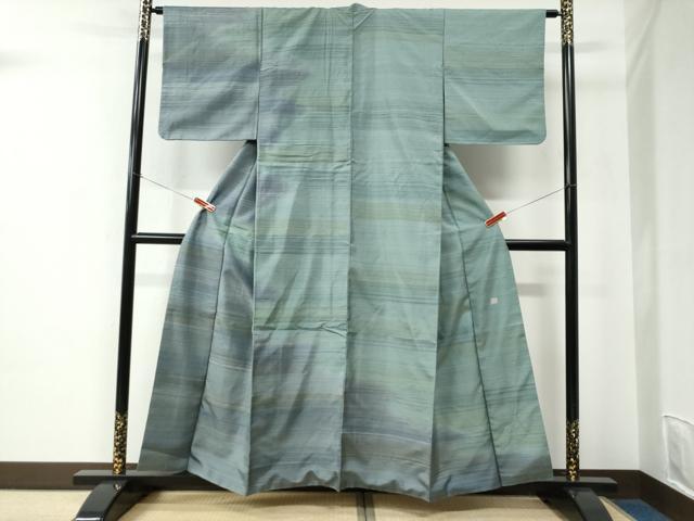 平和屋着物●石川県指定無形文化財　牛首紬　白山工房　手織り　訪問着　霞文　正絹　逸品　CABE2011yc