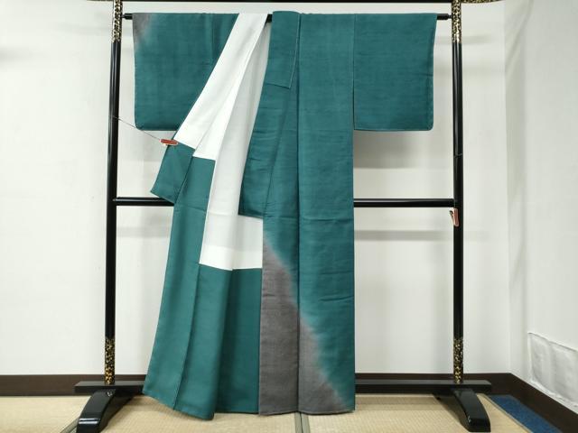 平和屋着物●石川県指定無形文化財　牛首紬　白山工房　手織り　訪問着　霞文　正絹　逸品　未使用　CABE2015yc