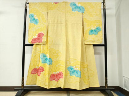 平和屋着物●小振袖　二尺袖　総絞り　桐　正絹　逸品　CABE2020yc