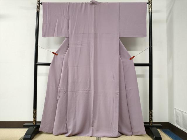 平和屋着物●上質な色無地　浅紫色　正絹　逸品　CABE2026yc