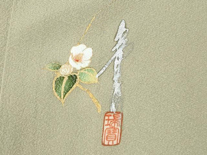 平和屋着物●本草木染作家　瑞寶　色無地　練色　正絹　逸品　未使用　CABE2030yc
