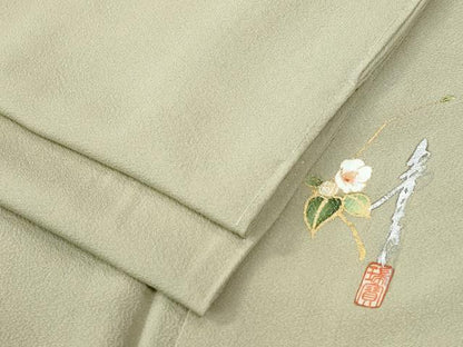 平和屋着物●本草木染作家　瑞寶　色無地　練色　正絹　逸品　未使用　CABE2030yc