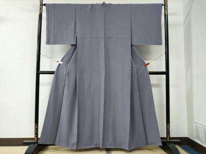 平和屋着物●上質な色無地　鳩羽色　正絹　逸品　CABE2031yc