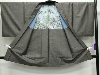 平和屋着物●男性　本場大島紬　アンサンブル・長襦袢セット　有馬柄　正絹　逸品　CABE2033yc