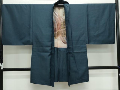 平和屋着物●男性　紬　アンサンブル　80亀甲　総詰め　正絹　逸品　CABE2035yc