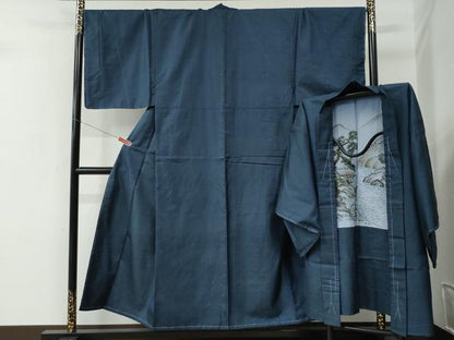 平和屋着物●男性　本場大島紬　アンサンブル　80亀甲　総詰め　正絹　逸品　未使用　CABE2038yc