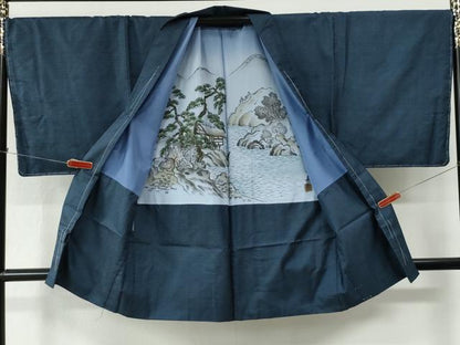 平和屋着物●男性　本場大島紬　アンサンブル　80亀甲　総詰め　正絹　逸品　未使用　CABE2038yc