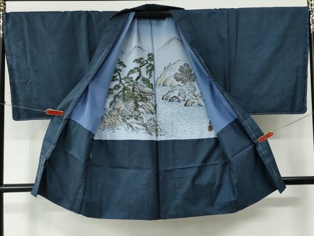 平和屋着物●男性　本場大島紬　アンサンブル　80亀甲　総詰め　正絹　逸品　未使用　CABE2038yc
