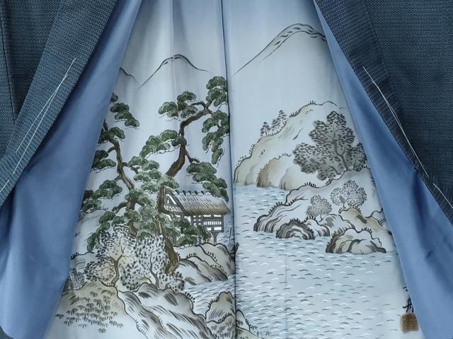 平和屋着物●男性　本場大島紬　アンサンブル　80亀甲　総詰め　正絹　逸品　未使用　CABE2038yc