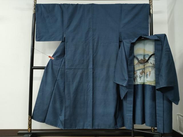 平和屋着物●男性　本場大島紬　アンサンブル　100亀甲　総詰め　正絹　逸品　未使用　CABE2039yc