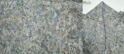 平和屋着物●訪問着　更紗草花文　ロング丈　正絹　逸品　CABE2042yc