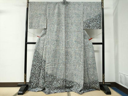 平和屋着物●訪問着　更紗草花文　ロング丈　正絹　逸品　CABE2042yc