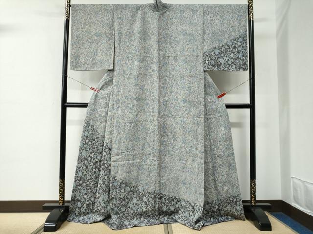 平和屋着物●訪問着　更紗草花文　ロング丈　正絹　逸品　CABE2042yc