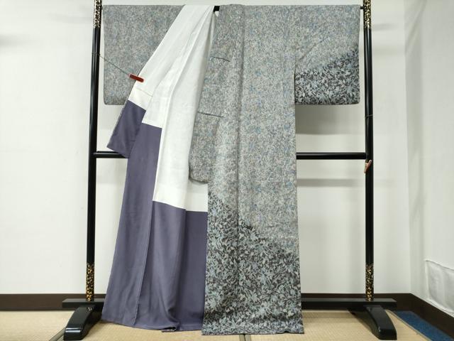 平和屋着物●訪問着　更紗草花文　ロング丈　正絹　逸品　CABE2042yc