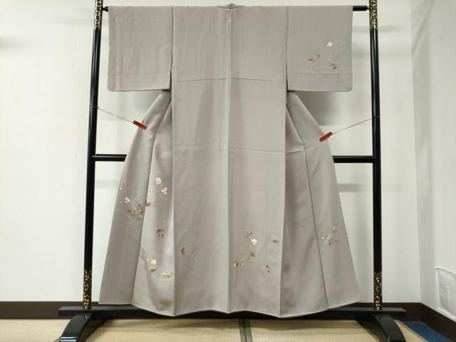平和屋着物●訪問着　駒刺繍　胡蝶蘭　金彩　正絹　逸品　CABE2045yc