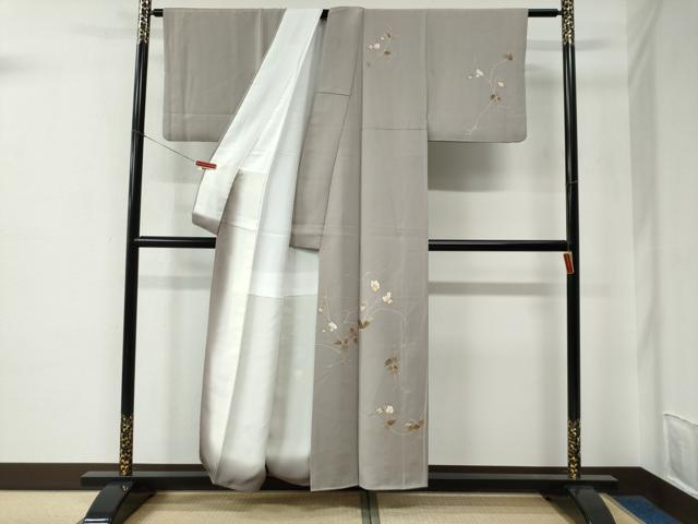 平和屋着物●訪問着　駒刺繍　胡蝶蘭　金彩　正絹　逸品　CABE2045yc
