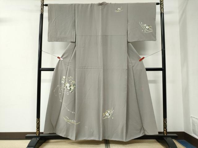 平和屋着物●訪問着　友禅　作家物　枝花文　正絹　逸品　CABE2046yc