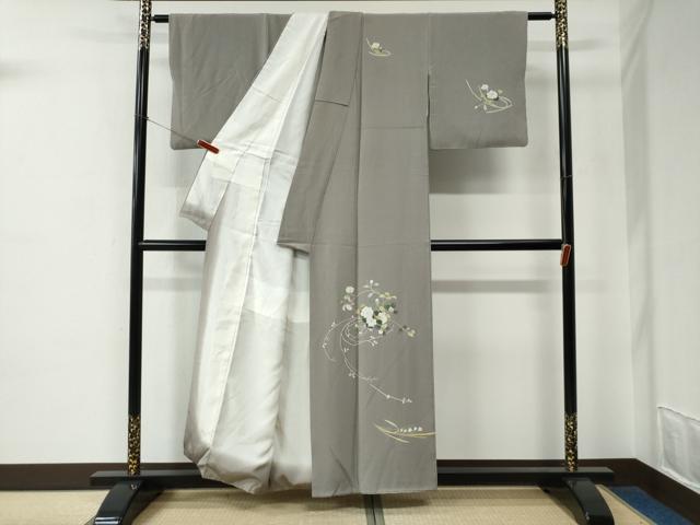 平和屋着物●訪問着　友禅　作家物　枝花文　正絹　逸品　CABE2046yc