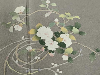 平和屋着物●訪問着　友禅　作家物　枝花文　正絹　逸品　CABE2046yc