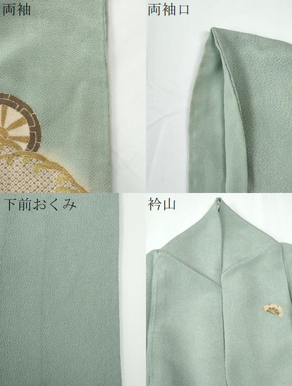 平和屋着物●訪問着　片輪車　暈し染め　金彩　鬼しぼ縮緬　正絹　逸品　CABE2055yc