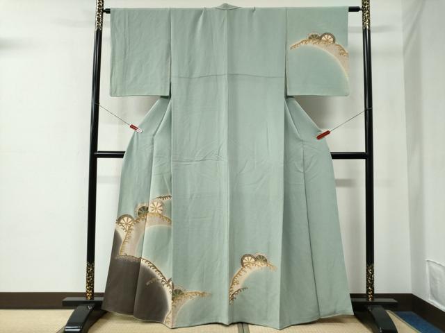 平和屋着物●訪問着　片輪車　暈し染め　金彩　鬼しぼ縮緬　正絹　逸品　CABE2055yc
