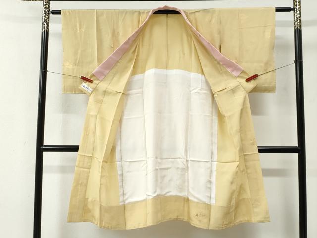 平和屋着物●長襦袢　無双仕立て　扇面花文　金彩　やまと誂製　半衿刺繍　正絹　逸品　未使用　CABE2057yc