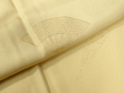 平和屋着物●長襦袢　無双仕立て　扇面花文　金彩　やまと誂製　半衿刺繍　正絹　逸品　未使用　CABE2057yc