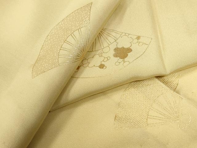 平和屋着物●長襦袢　無双仕立て　扇面花文　金彩　やまと誂製　半衿刺繍　正絹　逸品　未使用　CABE2057yc