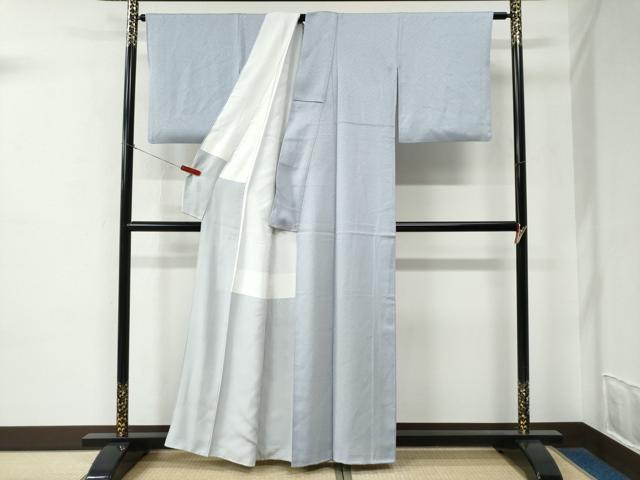 平和屋着物●上質な色無地　紋意匠　淡藤色　正絹　逸品　CABE2060yc