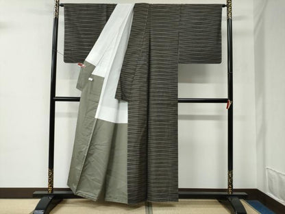 平和屋着物●本場大島紬　霞文　正絹　逸品　未使用　CABE2061yc