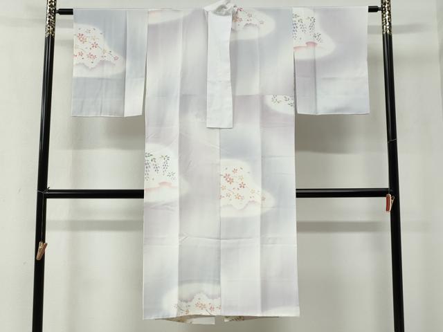 平和屋着物●長襦袢　袷　枝桜花文　暈し染め　正絹　逸品　CABE2066yc