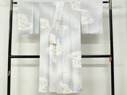 平和屋着物●長襦袢　袷　枝桜花文　暈し染め　正絹　逸品　CABE2066yc