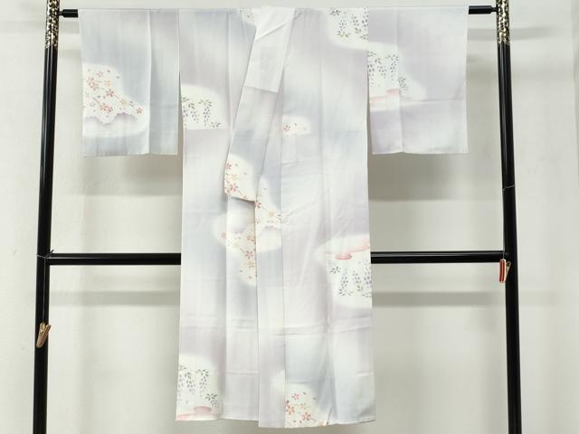 平和屋着物●長襦袢　袷　枝桜花文　暈し染め　正絹　逸品　CABE2066yc