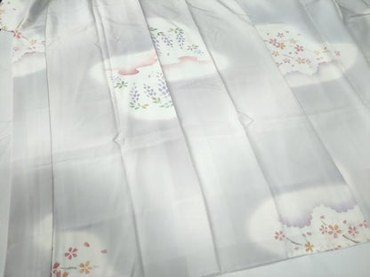 平和屋着物●長襦袢　袷　枝桜花文　暈し染め　正絹　逸品　CABE2066yc