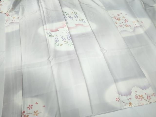 平和屋着物●長襦袢　袷　枝桜花文　暈し染め　正絹　逸品　CABE2066yc