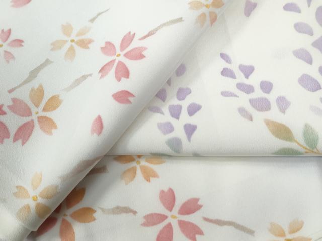 平和屋着物●長襦袢　袷　枝桜花文　暈し染め　正絹　逸品　CABE2066yc